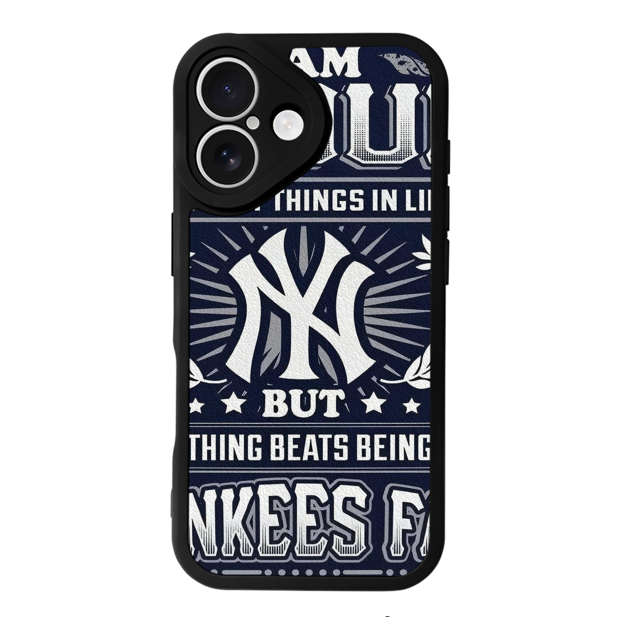 New York Yankees 301 IPhone 16 Silicone Leather Case – UV Print, Lambskin Texture – Perfect Fit, Wireless Charging Compatible, Scratch Resistant, Precise Cutouts – Stylish Protection For IPhone 16